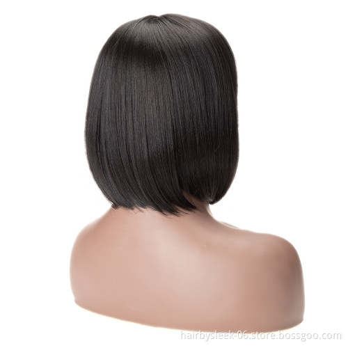 Rebecca fashion Manufacture wig 12 inches Brazilian Straight shape inside button Short Bob Wigs Synthetic Hair Wigs For Women
